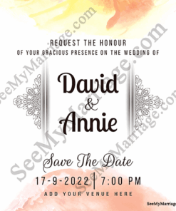 Watercolor Ink Reveal Grey Theme Save The Date E-card