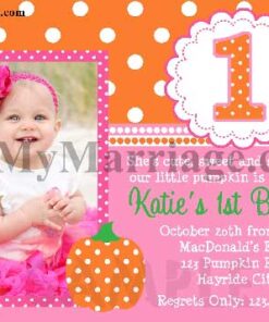 Princess Theme Pink Color, Photo Birthday Invite Card