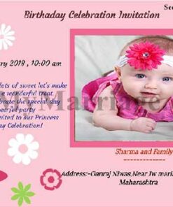 Birthday Blowout - Pinkish Floral Theme Birthday Invite Card