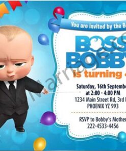 Boss Is Back - Boss Baby Theme Birthday Invitation Card And Gif