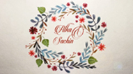 Beautiful Watercolor Theme Colorful Floral Decorated Wedding Save The Date Video