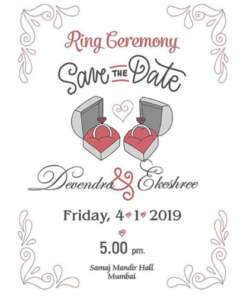 Fiesta - Red Theme Engagement Party Invite For A Perfect Couple With Bride And Groom Rings
