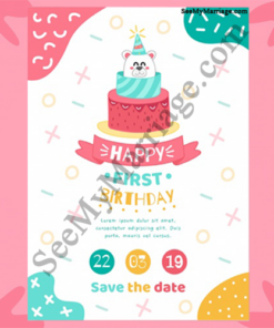 Twilight Birthday Invite Card With Polar Bear Inside The Cake