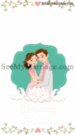 White Lilly Theme Animated Cute Couple Floral Theme Cartoon Save The Date Gif