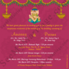 Pink Theme Ganesha Style With Floral Decorated Traditional South Indian, Hindu Wedding Invitation Card With Green Theme Cover P