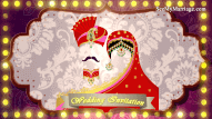 Dulha Dulhan - Pink Theme Hindu Traditional Cartoon Animated Wedding Invitation Video With Photos | ID: 11377