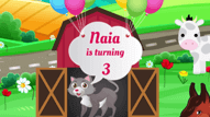 Jungle Theme Cartoon Animated With Cat, Dog, Pig And Horse Decorated Birthday Save The Date Video