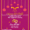 Pink Theme Golden Rings With Shehnai And Floral Moving Animated Engagement Traditional Save The Date Gif