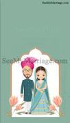 Cute Muslim Cartoon Couple Green Theme Animated Nikah Save The Date Gif