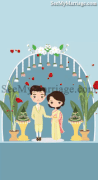 Modern Marwadi - Cartoon Animated Rose Petal Falling Save The Date Gif