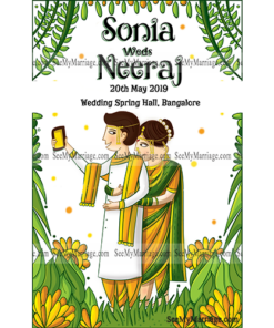 Thirumanam Kondattam - Cartoon Theme Cute Couple Taking Selfie In Wedding Venue