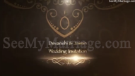 Elegant Luxurious Golden Sparkle Photo Reveal Beautiful Traditional Hindu Wedding Invitation Video