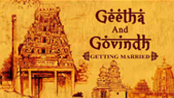 Traditional Gold Theme Wedding Invitation With Animated Hindu Temples In Background | ID: 11424