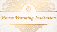 My Little Hut - Animated Traditional Golden And Green Theme Motion Background House Warming Invitation | ID: 11435