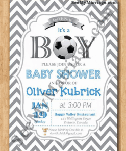 Welcome New Player Into Team Black And White Retro Background Style Football Theme Baby Shower Invitation Card