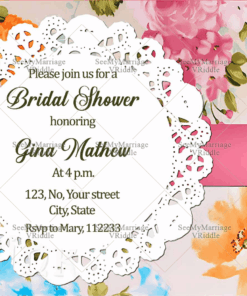 Floral Bridal Shower Mehendi Sangeet  Invitation