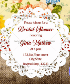 Floral Mehendi Bridal Shower Sangeet Invitation