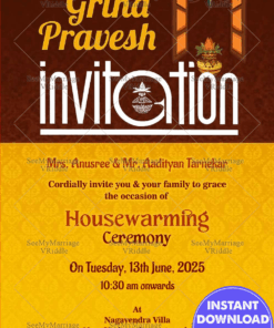 House Warming Modern Theme North Indian Style Whatsapp Invitation Card