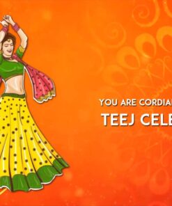 Teej Traditional Hindu Rotating Mandala Background Orange Theme Video Invitation | ID: 11528