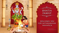 Satyanaran Puja Hindu Temple Graphic Traditional Invitation | ID: 11520