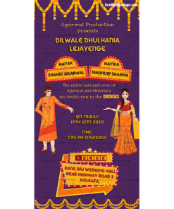 Love Productions Unique Bollywood Movie Theme Style Wedding Save The Date Invitation Whatsapp Invitation E-card