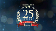 Blessed Day Silver Jublee 25th Anniversary Invitation Video With Silver Texts, Bokeh Background Sparkles Reveals Picture