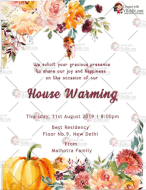 Pumpkin And Rose House Warming Party Gif Invitation