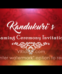 Baby Naming Ceremony Pink Theme Traditional Invitation With Falling Rose Petals In Background | ID: 11552