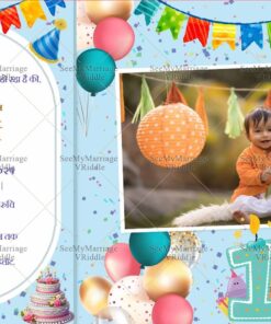 Nanha Rajkumar_1st Birthday Hindi Invitation E Card