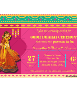 Baby Shower | Godh Bharai North Indian Pink Theme E Card