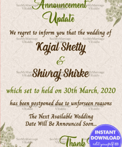 Floral Theme Change The Date E-card For Wedding