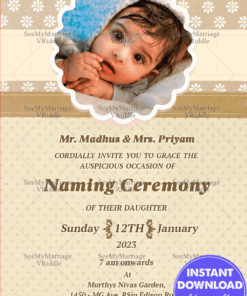 Muskan_hindu_north Indian Theme_naming Ceremony E Card