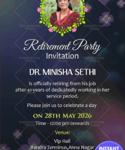 Retirement Party Invitation_floral Background_e Card