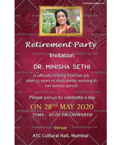 North Indian_mandala Background_retirement Party Invitation_e Card