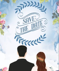 Mangal Shehnai Royal Elephant Theme Engagement Invitation Video In Royal Blue Background With Animated Sagai Couple And Ring