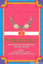 The Perfect Stage For Wedding Pink Theme Engagement Invitation Gif, Cute Animated Couple With Blue Theme Border