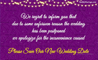 Update The Date - Violet Theme Change In Date Announcement Video With Wedding Couple Characters | ID: 11585