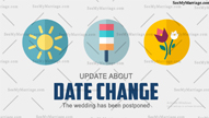 Modern Cartoon Animated Date Change Update Video For Weddings And Parties