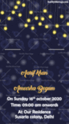 Blessings Of Allah Muslim Engagement Invitation Gif With Dark Navy Blue Background Animated With Engagement Rings And Bubbles