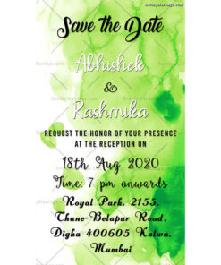 Green Theme Reception Save The Date Invite Ecard