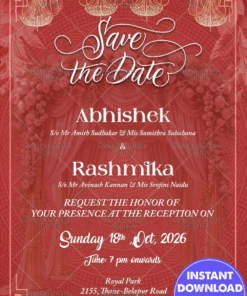 Maroon Theme Save The Date Reception Ecard