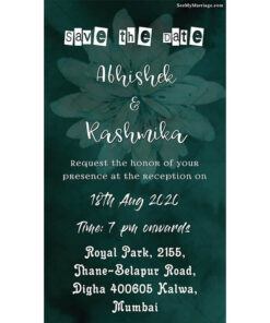 Green Theme Save The Date Reception Invitation Ecard For Whatsapp