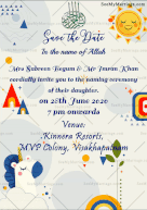Cartoon Muslim Naming Ceremony Invitation Gif Save The Date