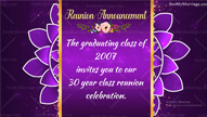 Purple Theme Formal Reunion Party Announcement Video With Wordings