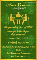 Green, Golden Theme Formal Reunion Party Announcement Gif