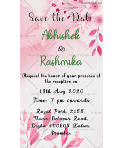 Pink Theme Modern Reception E-card Invite