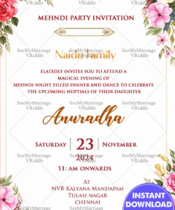 Summer Love Mehndi Invitation Card