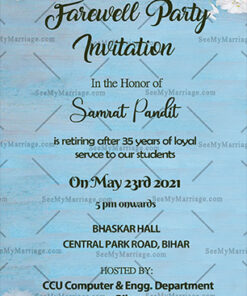 White Floral Theme Farewell Party Invitation Card