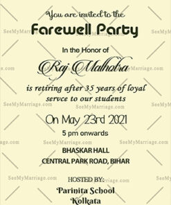 Simple Green Digital Farewell Party Invitation Card