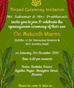 Traditional Thread Ceremony Invitation Card